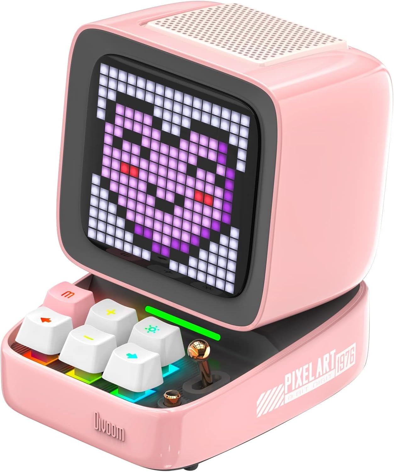 Divoom TimeBox Evo and ditoo pro - Pixel Art Bluetooth Speaker with 16x16 LED Display APP Control - Cool Animation Frame & Gaming Room Setup & Bedside Alarm Clock- Black