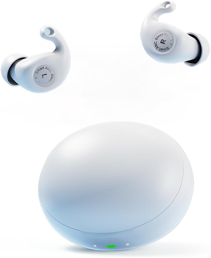 Sleepals Hybrid Adaptive Noise Cancelling Earbuds for Sleeping, Smart ANC Sleep Buds with Secure Fit
